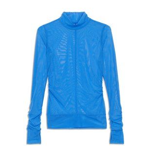 BLACK Sheer Thrill Mock Neck Long Sleeve